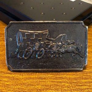 Vintage 1974 Stagecoach Wyoming Arts Belt Buckle